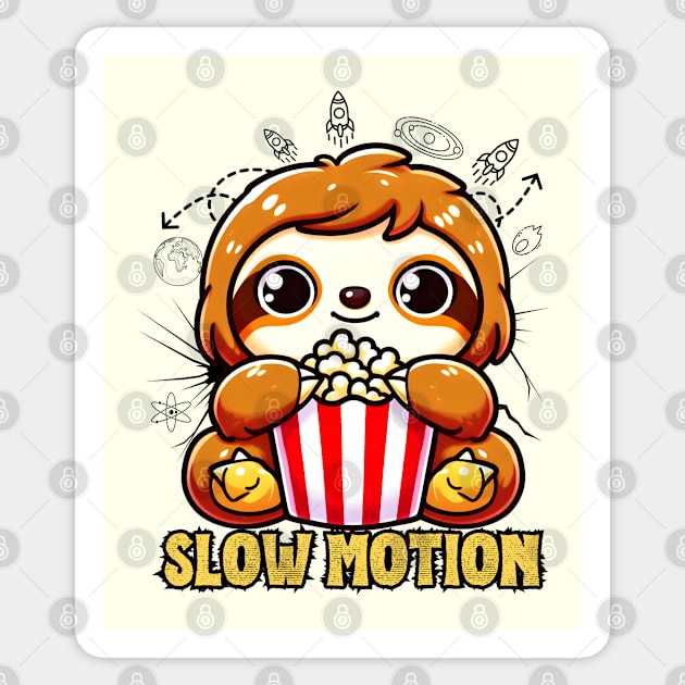 Popcorn space with sloth Sticker by Japanese Fever